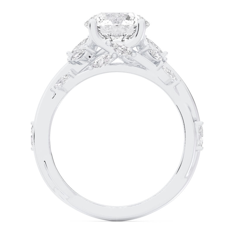 Brilliant-Cut Lab Grown 2 1/2ctw. Diamond with Marquise & Brilliant-Cut Accents Engagement Ring in 14k White Gold image number null