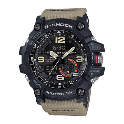 G-Shock Men's Mudmaster Multifunction Black Resin & Dial Tan Resin Band 55mm Watch GG1000-1A5