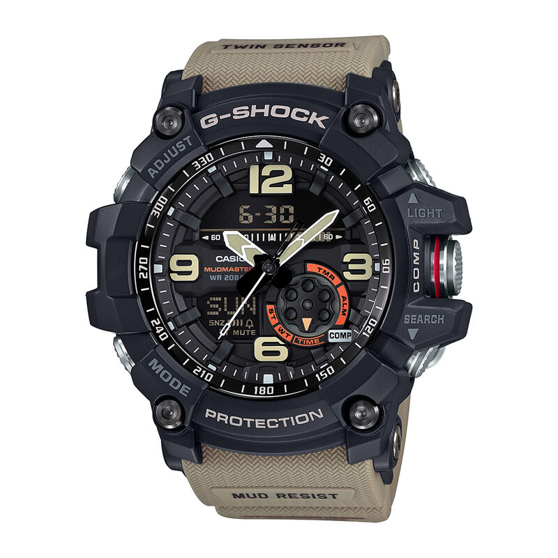 G-Shock Men's Mudmaster Multifunction Black Resin & Dial Tan Resin Band 55mm Watch GG1000-1A5 image number null