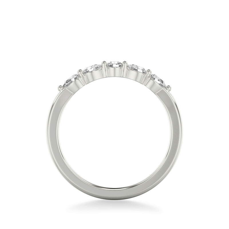 Sarah. ArtCarved 1/3ctw. Brilliant-Cut Pear-Shaped Diamond Wedding Band in 14k White Gold image number null