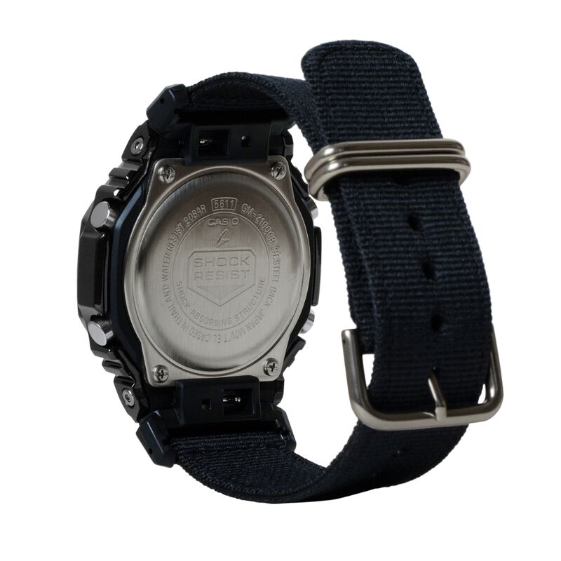 G-Shock Men's G-Steel Utility Metal Analog-Digital Metal Cover Black Fabric Band Watch GM2100CB-1A image number null