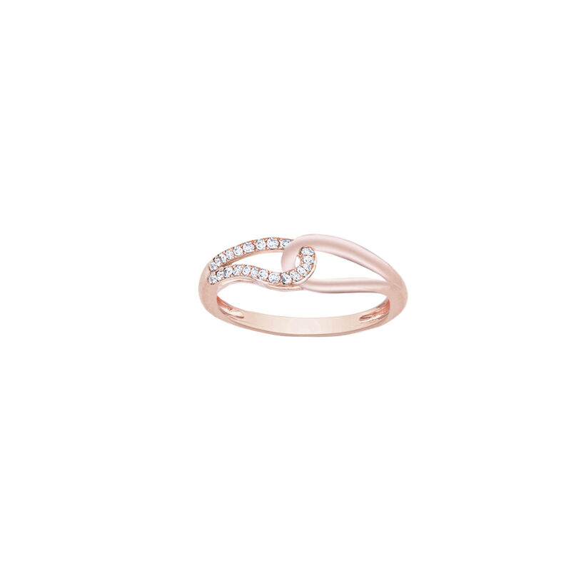 Interlocking Fashion Round Diamond Loop Ring in 10k Rose Gold image number null