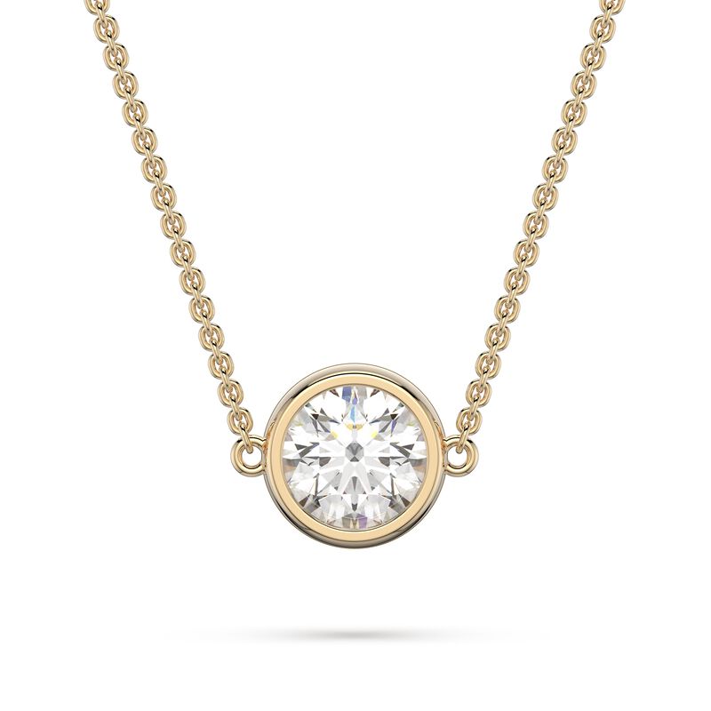 Brilliant-Cut 7/8ctw. Lab Grown Diamond Bezel Pendant in 14k Yellow Gold image number null