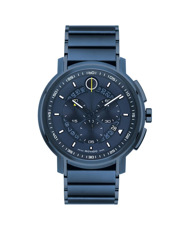 Movado Men\'s Strato Blue-Tone Watch Chronograph 0607555