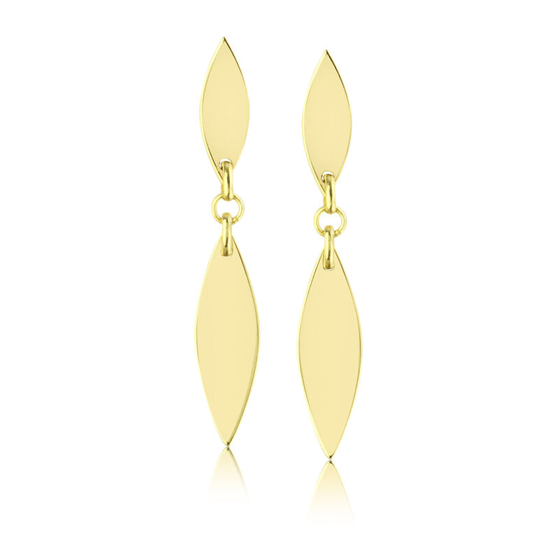 Small Marquise Shaped Fashion Dangle Earrings in 14k Yellow Gold image number null