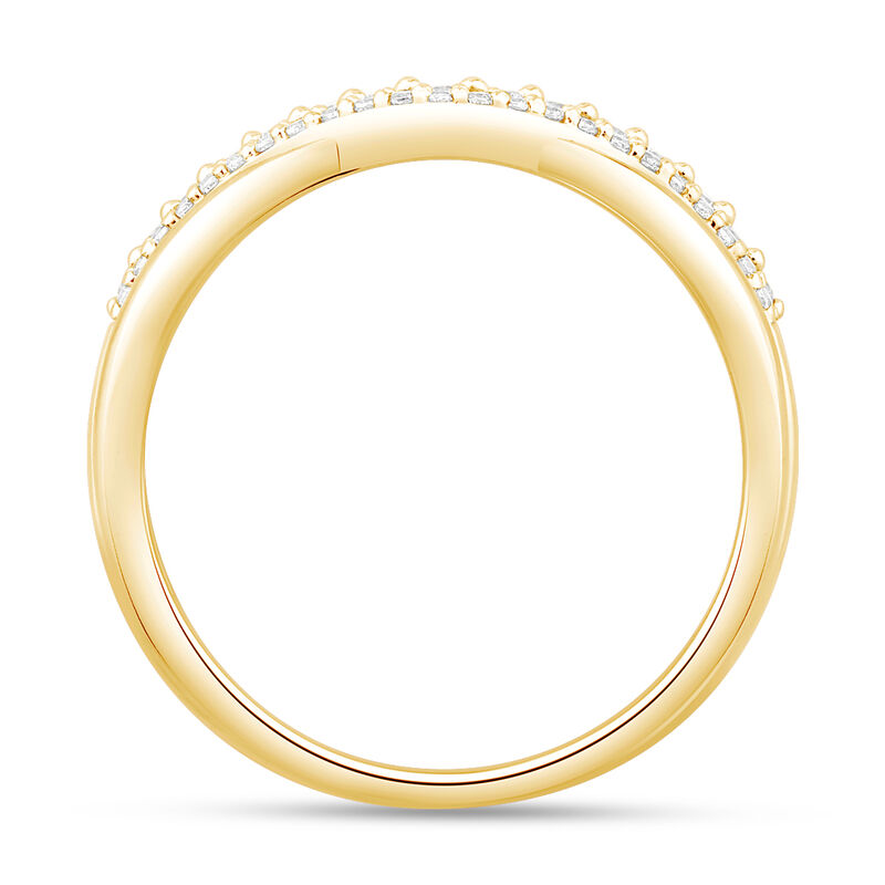 Brilliant-Cut 1/4ctw. Diamond Double Contour Band in 14k Yellow Gold image number null