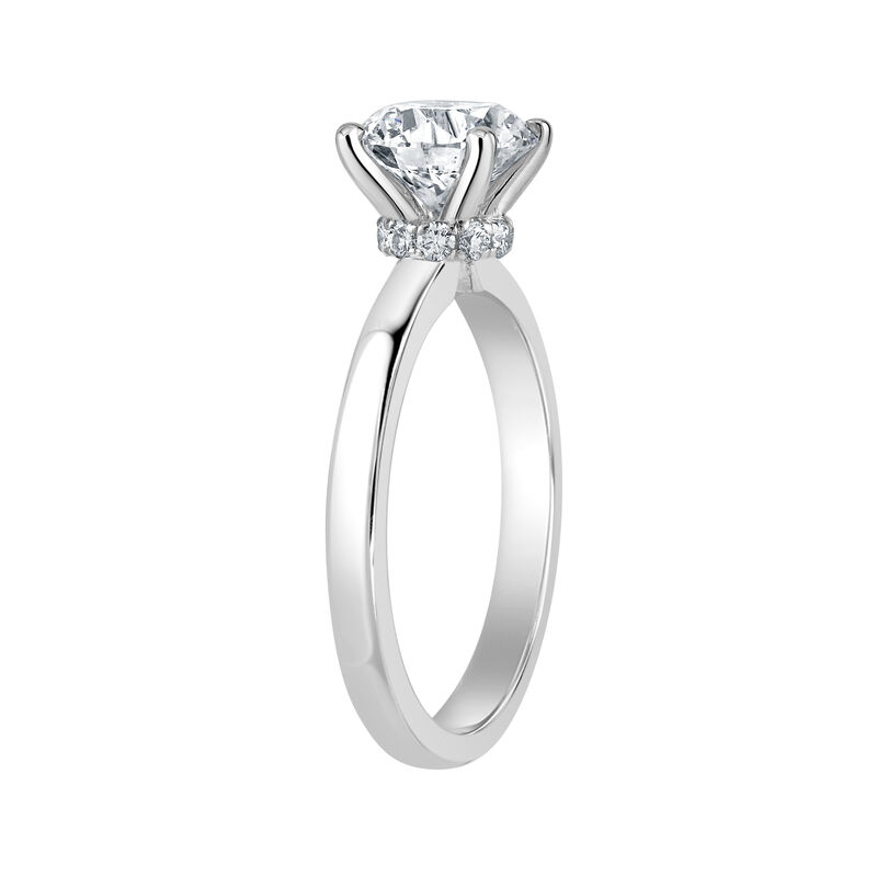 Brilliant-Cut Lab Grown 1 3/4ct. EF VS Diamond Ribbon Halo Solitaire Engagement Ring in 14k White Gold image number null