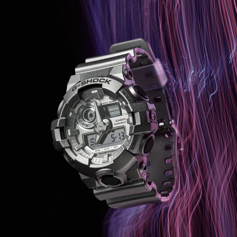 G-Shock Men's Analog-Digital Silver Resin Watch GA700FF-8A image number null