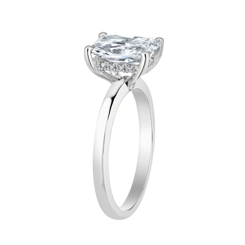 Radiant-Cut Lab Grown 1 1/2ct. FG VS Diamond Hidden Halo Solitaire Engagement Ring in 14k White Gold image number null