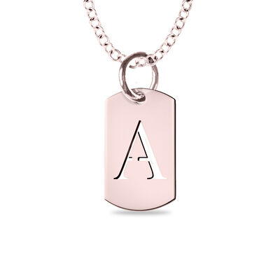 Mini Initial Cut Out Pendant in 10k Rose Gold