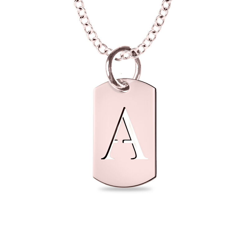 Mini Initial Cut Out Pendant in 10k Rose Gold image number null