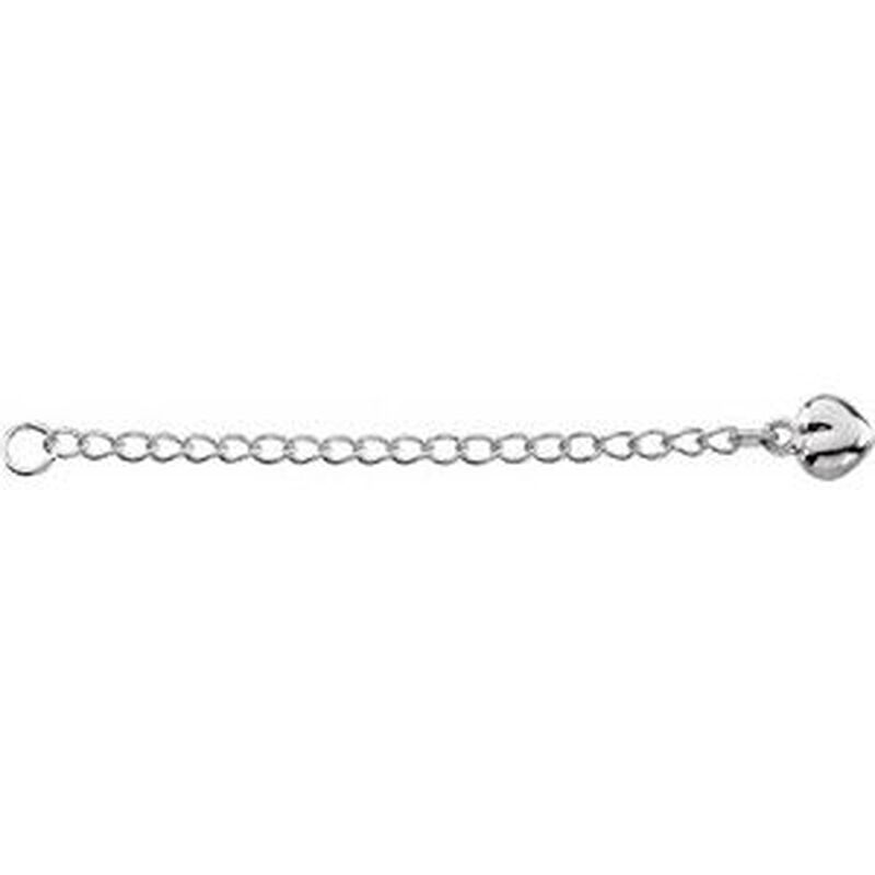 Puffed Heart Chain Extender in Sterling Silver