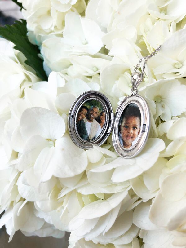 Oval Sterling Silver Locket holds 2 pictures inside for weddings,  birthdays, Mother's Day, Christmas or any special keepsake