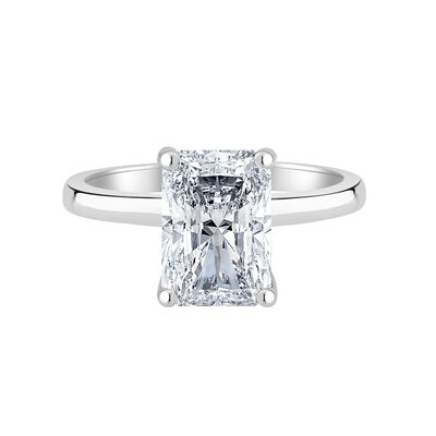 Radiant-Cut Lab Grown 2ct. EF VS Diamond Hidden Halo Solitaire Engagement Ring in 14k White Gold