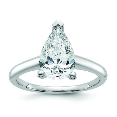 Pear-Shaped 2ct. FGH VS2 SI2 Certified Lab Grown Solitaire Engagement Ring in 14k White Gold