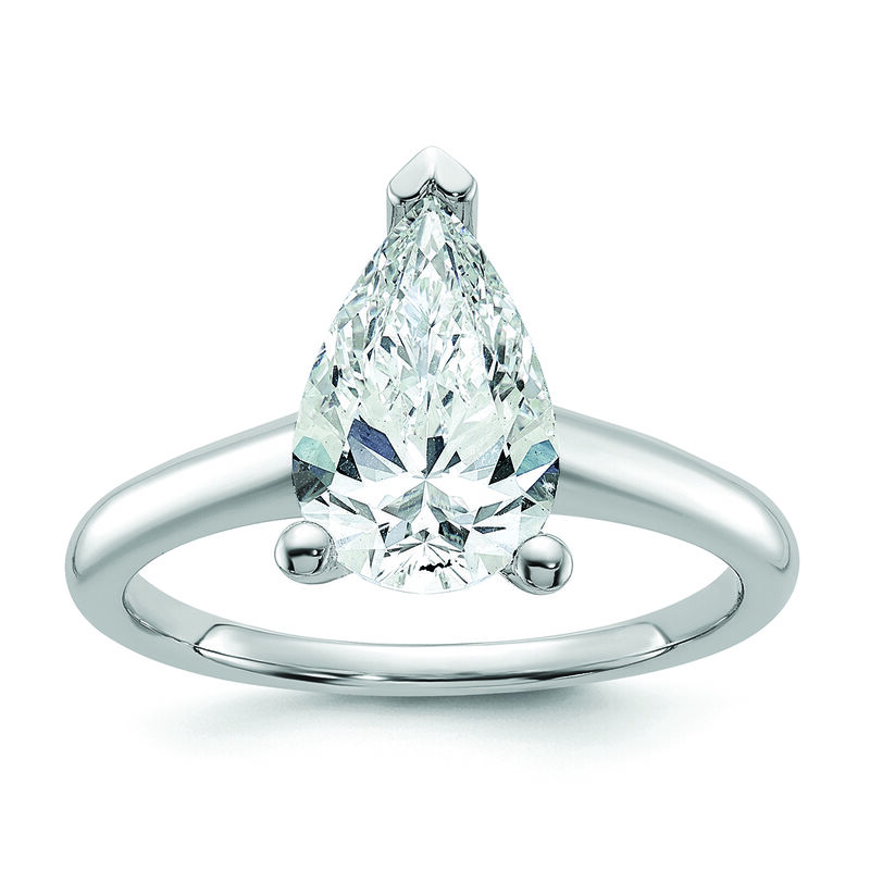 Pear-Shaped 2ct. FGH VS2 SI2 Certified Lab Grown Solitaire Engagement Ring in 14k White Gold image number null