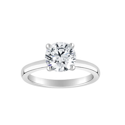 Brilliant-Cut Lab Grown 1 3/4ct. EF VS Diamond Ribbon Halo Solitaire Engagement Ring in 14k White Gold
