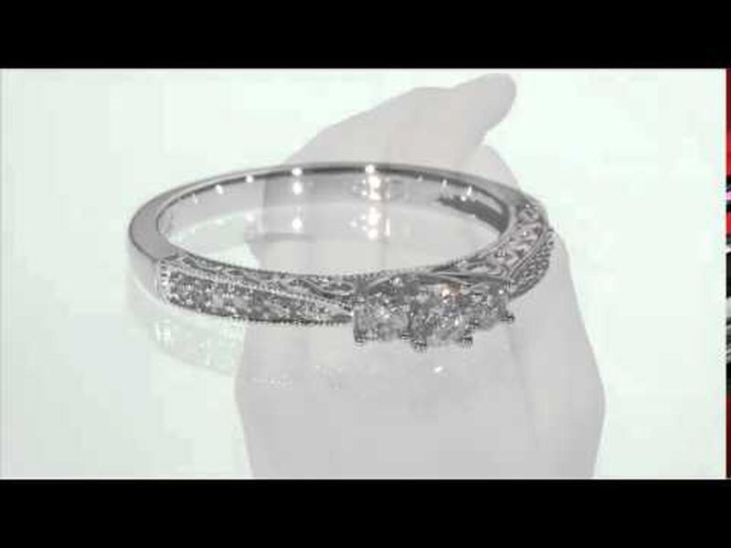 3-Stone Round Cut Diamond Promise Ring 1/4ctw. in 10k White Gold image number null
