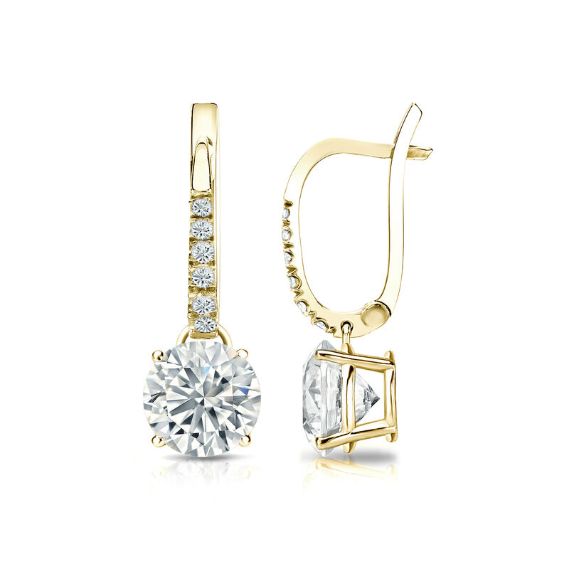 Diamond 1½ctw. 4-Prong Round Drop Earrings in 18k Yellow Gold SI2 Clarity image number null