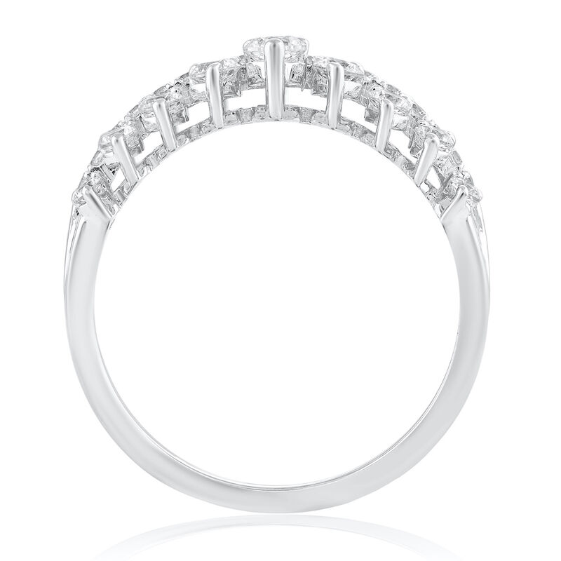 Brilliant-Cut 1ctw. Diamond Multi-Row Chevron Anniversary Band in 10k White Gold image number null