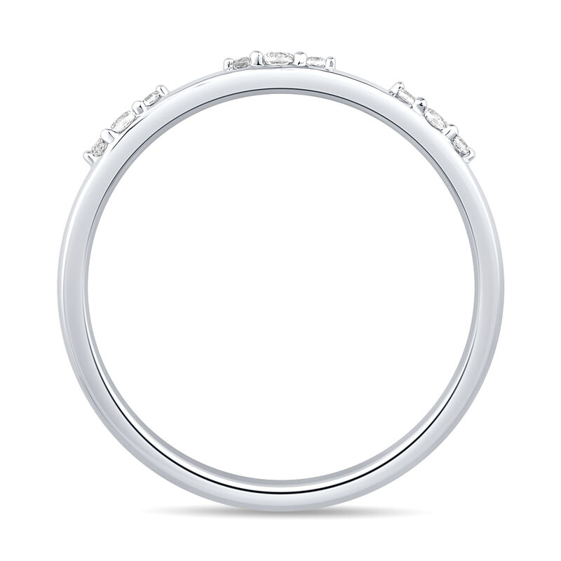 Brilliant-Cut 1/10ctw. Diamond Three Stone Distance Band in 10k White Gold image number null