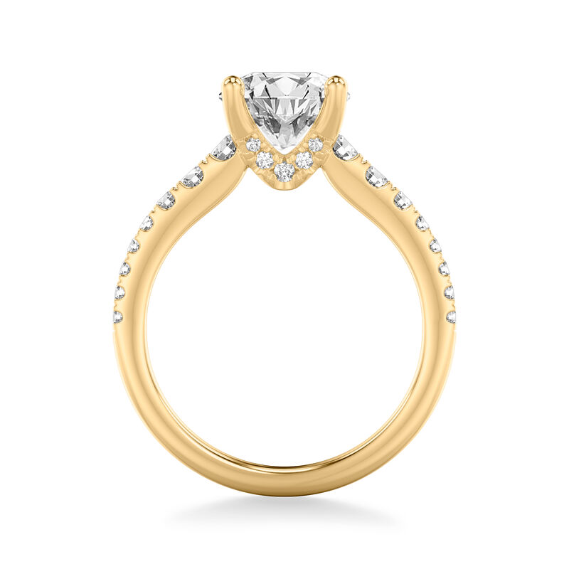 Emma. ArtCarved Round Diamond Engagement Ring Setting in 14k Yellow Gold image number null