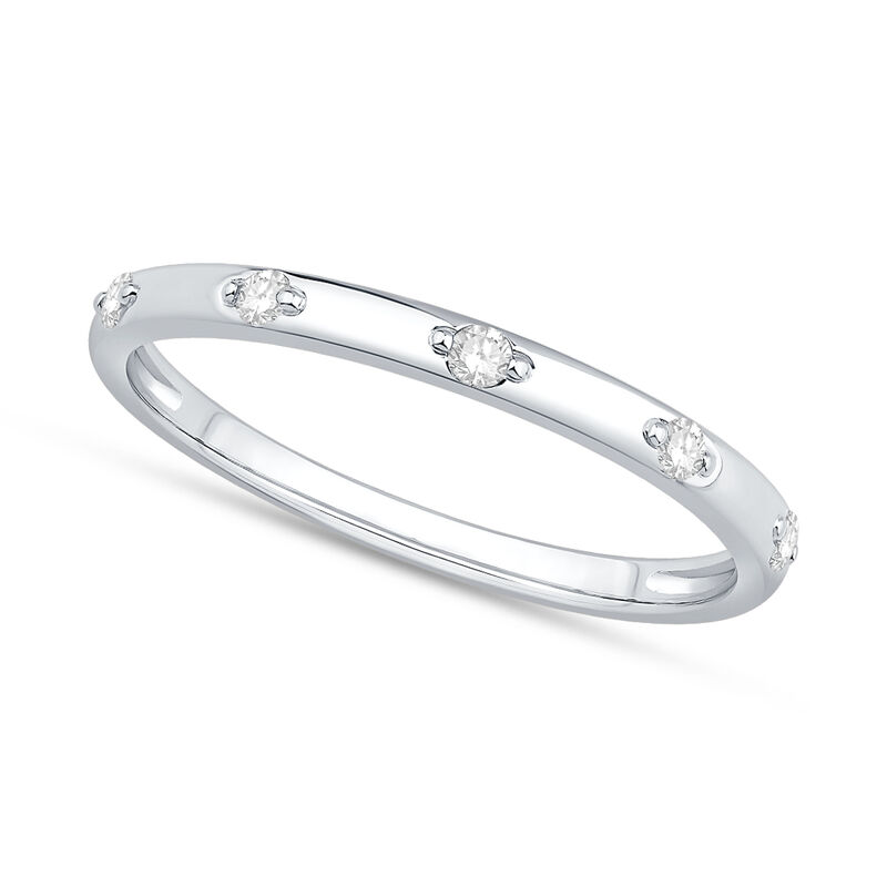 Brilliant-Cut .10ctw. Diamond 5 Stone Distance Band in 10k White Gold image number null