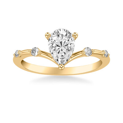 Haley. ArtCarved Pear-Shaped Engagement Ring Setting in 14k Yellow Gold