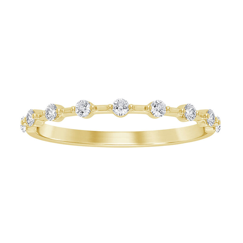 Brilliant-Cut Lab Grown 1/7ctw. Diamond Distance Stackable Band in 10k Yellow Gold image number null