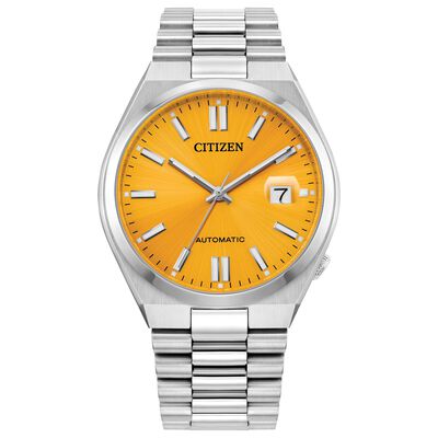 Citizen Men's GTS Tsuyosa Sport Luxury Automatic Yellow Dial Stainless Steel Bracelet 40mm Watch NK0150-56Z