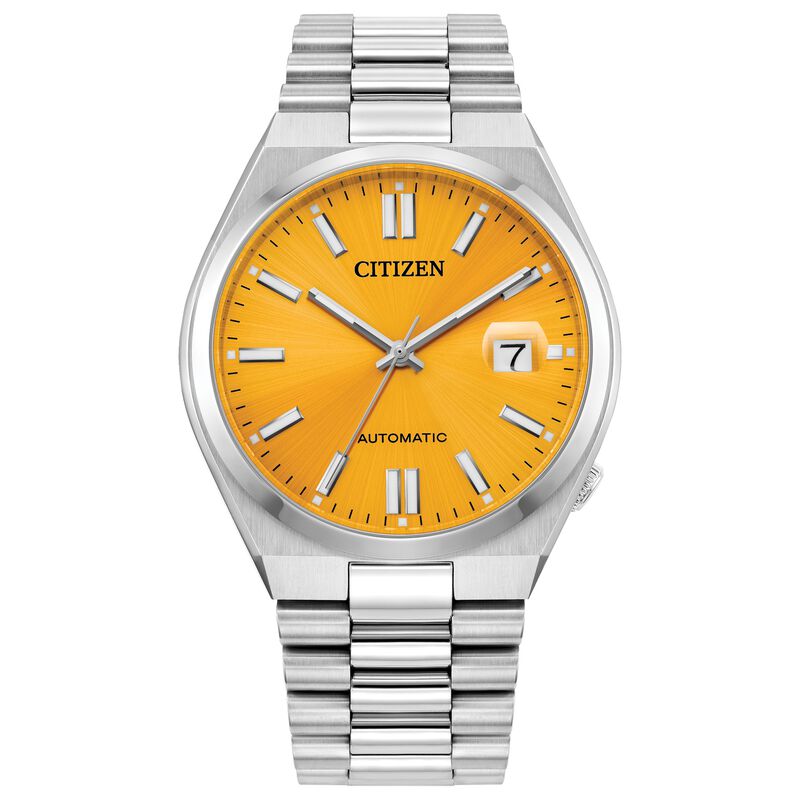 Citizen Men's GTS Tsuyosa Sport Luxury Automatic Yellow Dial Stainless Steel Bracelet 40mm Watch NK0150-56Z image number null