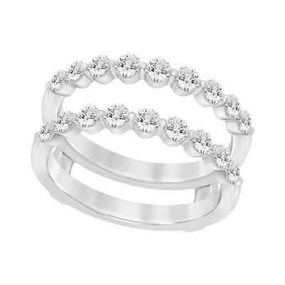 Brilliant-Cut Lab Grown 1ctw. Diamond Shared Prong Insert Ring in 14k White Gold
