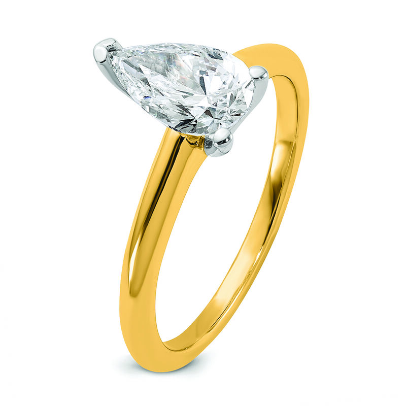 Pear-Shaped 1ct. FGH VS SI Certified Lab Grown Solitaire Engagement Ring in 14k Yellow Gold image number null