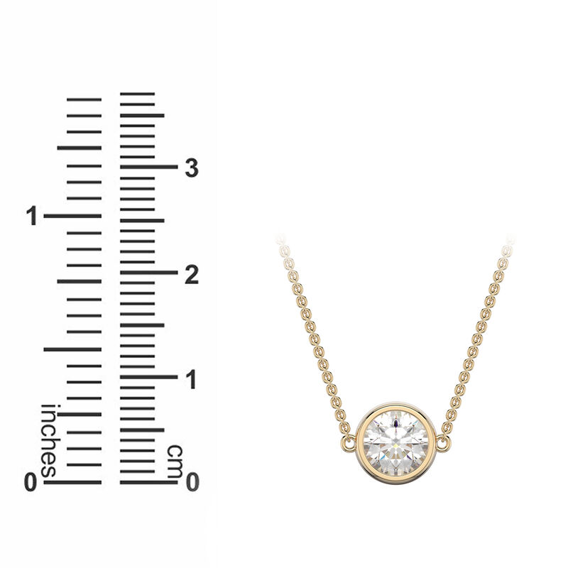 Brilliant-Cut 7/8ctw. Lab Grown Diamond Bezel Pendant in 14k Yellow Gold image number null