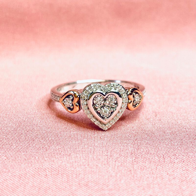  Pandora Sparkling Pink Elevated Heart Ring - Rose Gold Ring for  Women - Layering or Stackable Ring - Gift for Her - 14k Rose Gold-Plated