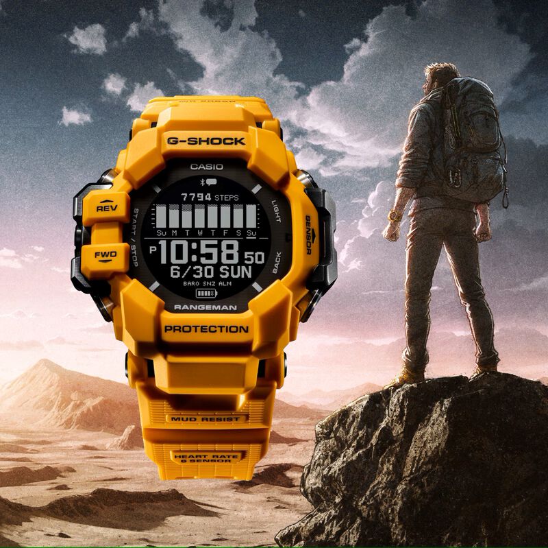 G-Shock Men's Master of G Rangeman Yellow Resin Case Digital Dial 53.2mm Watch GPRH1000-9 image number null