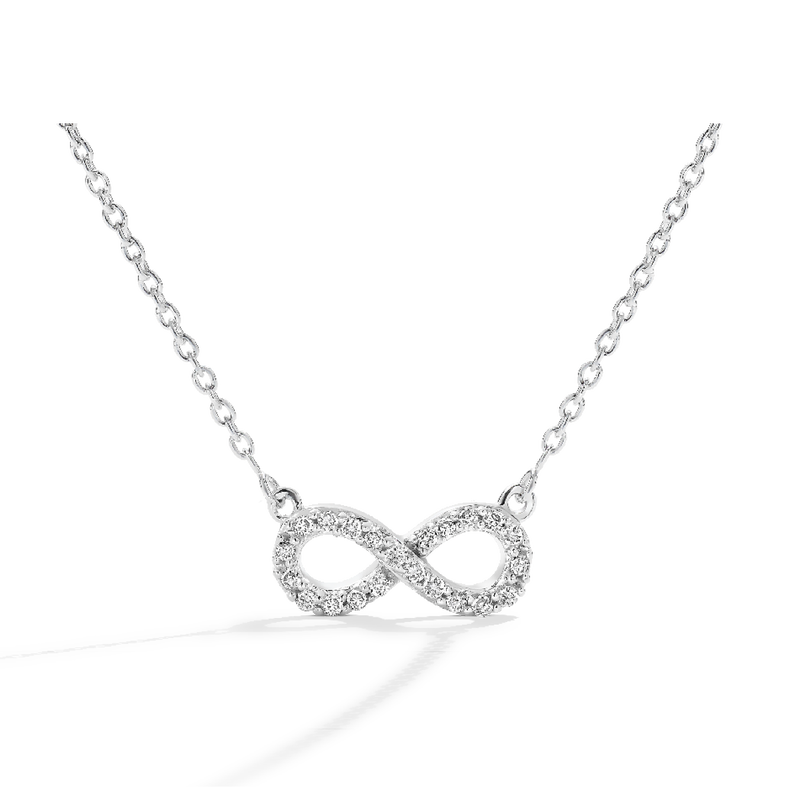 Diamond Infinity Necklace in Sterling Silver (H/I-I2)