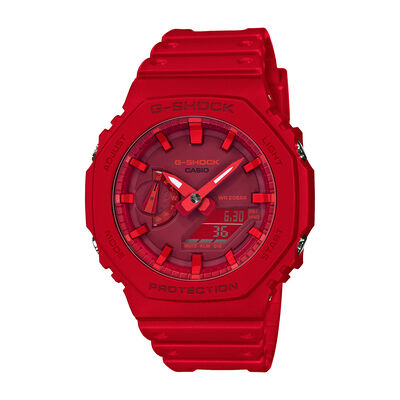 G-Shock Men's Analog-Digital Octagon Red Resin Dial & Band 49mm Watch GA2100-4A