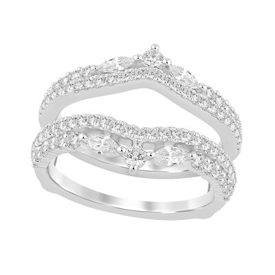 Brilliant & Marquise-Cut Lab Grown 1ctw. Diamond Contour Insert Ring in 14k White Gold