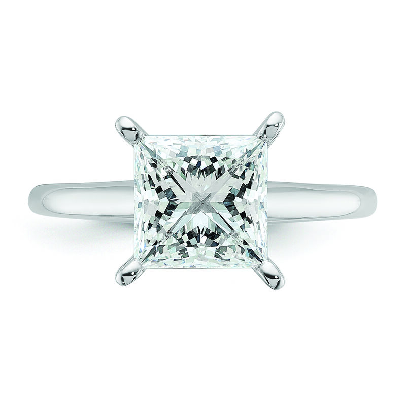 Princess-Cut 2 1/2ct. FGH VS2 SI1 Certified Lab Grown Solitaire Engagement Ring in 14k White Gold image number null