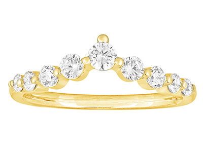 Brilliant-Cut 1/2ctw. Diamond Shared Prong V Contour Band in 14k Yellow Gold
