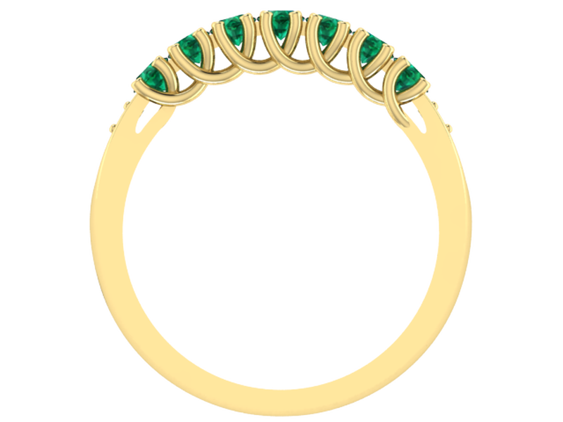 Created Emerald Lag Grown Diamond Band in 10k Yellow Gold image number null