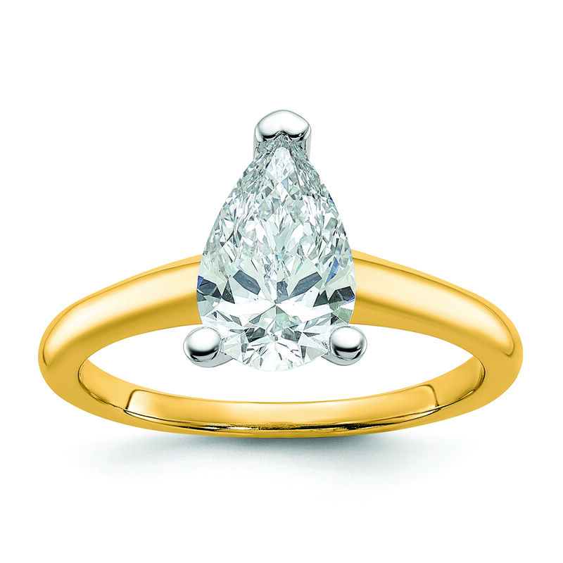 Pear-Shaped 2ct. FGH VS SI Certified Lab Grown Solitaire Engagement Ring in 14k Yellow Gold image number null