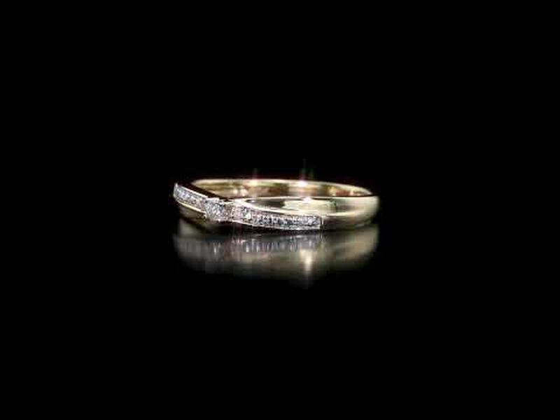 Round Cut Diamond Promise Ring .05ctw. in 10k Yellow Gold  image number null