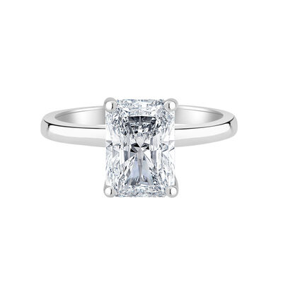 Radiant-Cut Lab Grown 1 1/2ct. FG VS Diamond Hidden Halo Solitaire Engagement Ring in 14k White Gold
