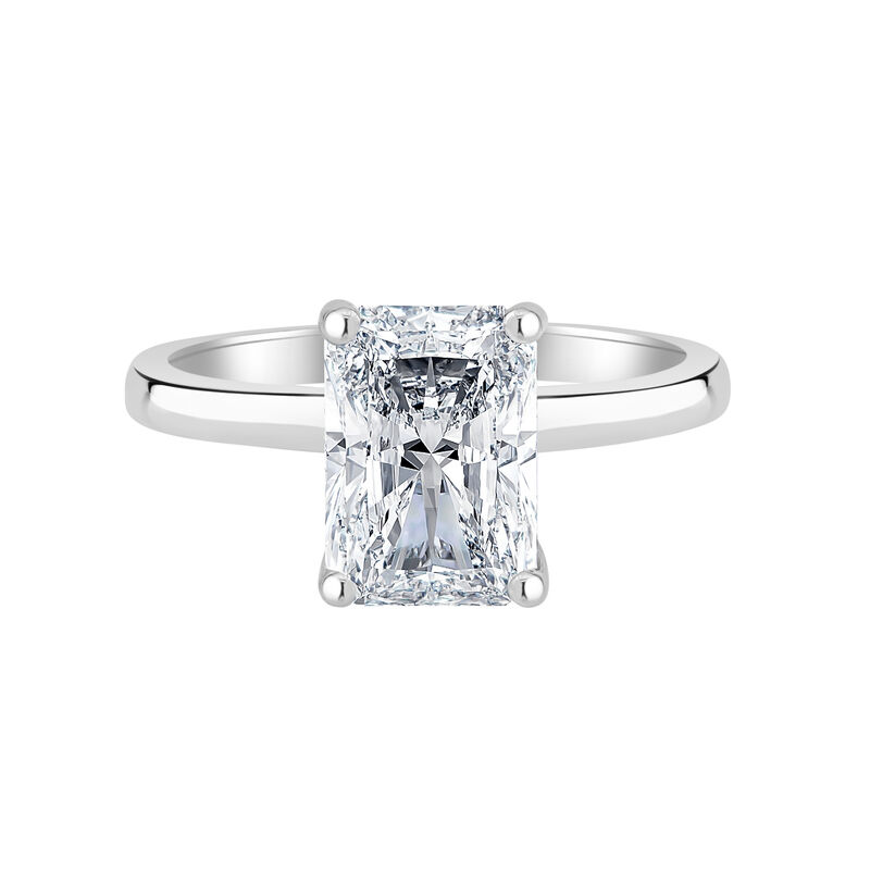 Radiant-Cut Lab Grown 1 1/2ct. FG VS Diamond Hidden Halo Solitaire Engagement Ring in 14k White Gold image number null