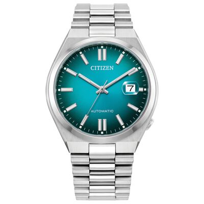 Citizen Men's GTS Tsuyosa Auto Teal Dial Stainless Steel Bracelet 40mm Watch NJ0151-53X