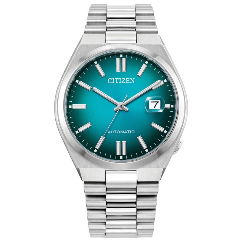 Citizen Men's GTS Tsuyosa Auto Teal Dial Stainless Steel Bracelet 40mm Watch NJ0151-53X image number null