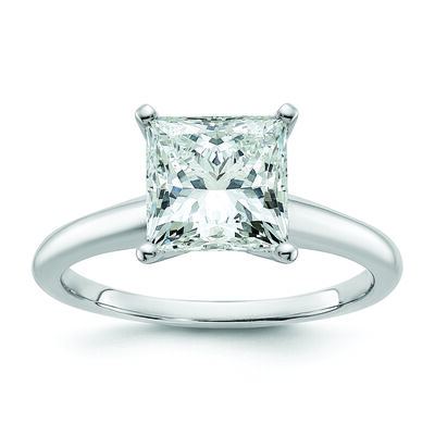 Princess-Cut 2 1/2ct. FGH VS2 SI1 Certified Lab Grown Solitaire Engagement Ring in 14k White Gold