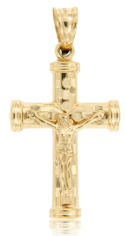 Diamond Cut Cross in 14k Yellow Gold image number null